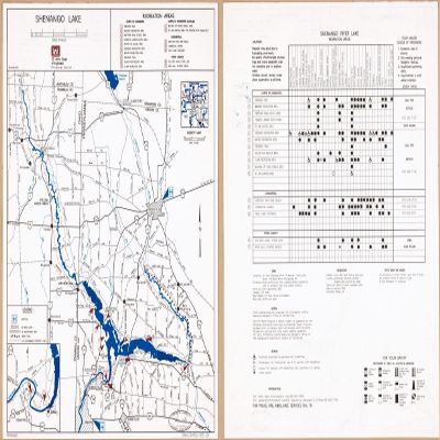 14" x 24" 1995 Map of Shenango Lake Pennsylvania & Ohio