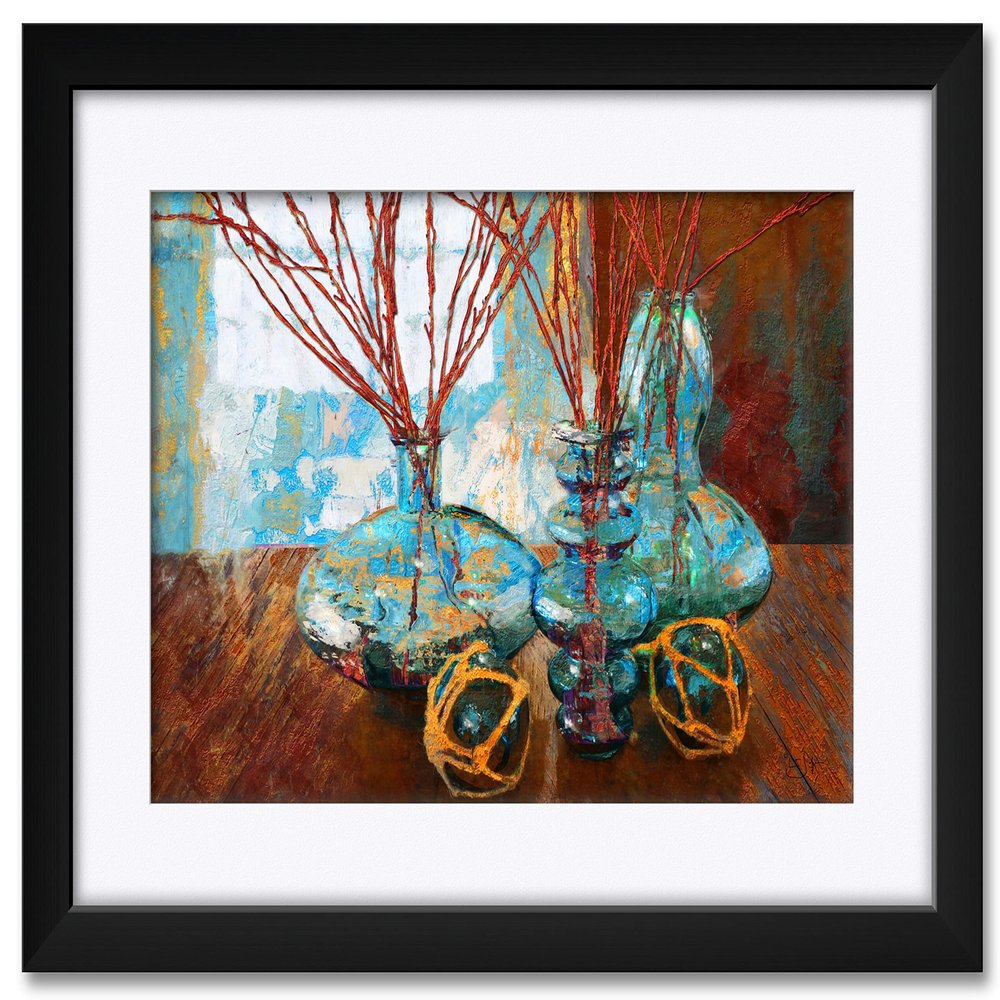 Vases By Window Painting Professionally Framed & Matted Art Print from Artwork by Artist Lisa Sofia Robinson Framed Art Size: 18" x 24"