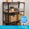 BIRDROCK HOME Storage Shelf Organizer Baskets with Handles - Handwoven Abaca Seagrass Wicker Basket for Pantry, Living Room, Office & Bathroom, Versatile Under Shelf Storage - Set of 3, Natural view 3