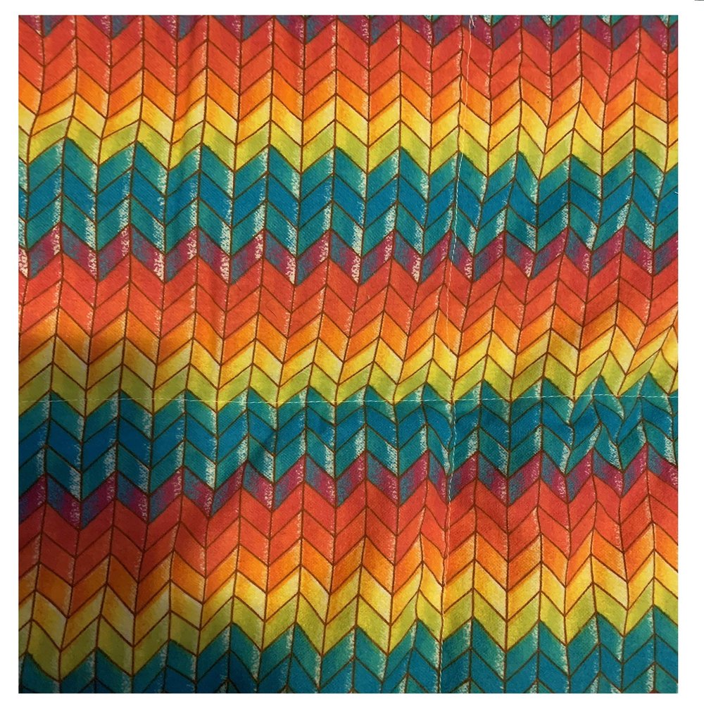 Aunt Sandy's Sewing Adult Weighted Blanket Twin Size with 12 lbs, Bright Chevron, Ready to Ship, Washable