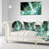 Designart Bright Blue Solar Bubbles Planet' Abstract Throw Living Room, Sofa, High Quality Pillow Insert + Cushion Cover Printed On Both Side 20" Round view 2