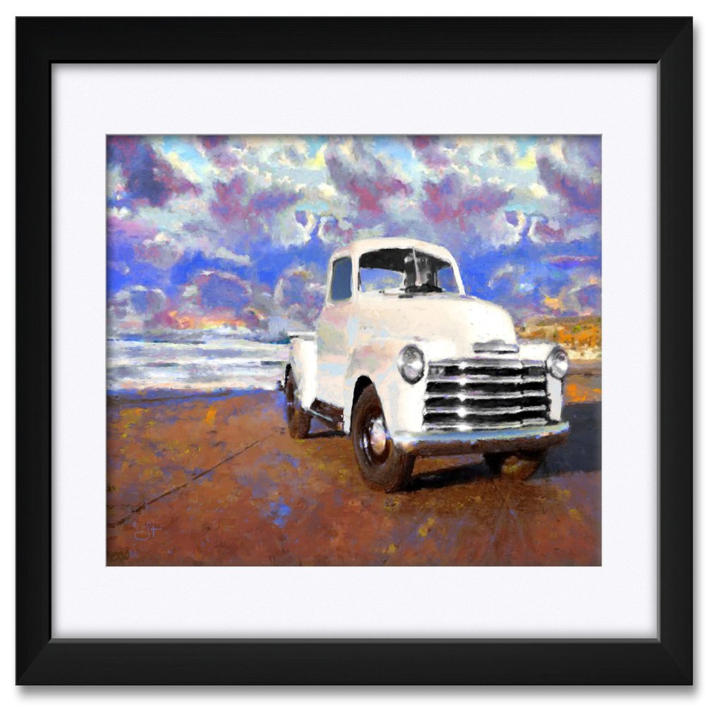 1951 Chevy Professionally Framed & Matted Art Print from Artwork by Artist Lisa Sofia Robinson Framed Art Size: 18" x 24"