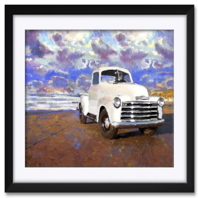 1951 Chevy Professionally Framed & Matted Art Print from Artwork by Artist Lisa Sofia Robinson Framed Art Size: 24" x 30"