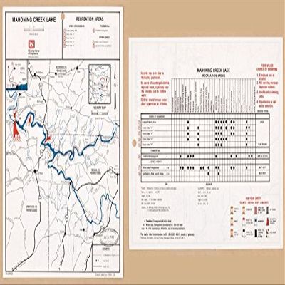14" x 24" 1994 Map of Mahoning Creek Lake Pennsylvania