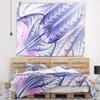 Designart ' Blue on White Fractal Stained Glass' Abstract Tapestry Blanket Dcor Wall Art for Home and Office, Created On Lightweight Polyester Fabric x Large: 92 in. x 78 in view 1
