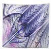 Designart ' Blue on White Fractal Stained Glass' Abstract Tapestry Blanket Dcor Wall Art for Home and Office, Created On Lightweight Polyester Fabric x Large: 92 in. x 78 in view 2