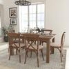 Flash Furniture 60" x 38" Antique Rustic Farm Table Set with 6 Cross Back Chairs and Cushions view 3