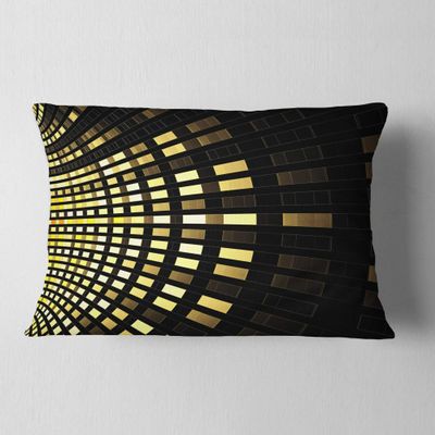 Abstract Fractal Gold Square Pixel' Abstract Throw Lumbar Pillow & Lumbar Cushion Pillow Cover for Living Room, Sofa