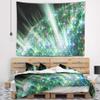 Designart ' Bright Blue Solar Bubbles Planet' Abstract Tapestry Blanket Dcor Wall Art for Home and Office, Created On Lightweight Polyester Fabric x Large: 92 in. x 78 in view 1