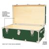 Rhino Trunk & Case Classic Large Trunk With Wheels 32"x18"x14", 1500+ lbs Capacity - Many Colors, Soft-Close Lid. Strong, USA Made Summer Camp Footlocker and Secure College Dorm Storage Chest view 3