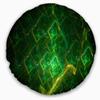 Designart Green Fractal Electric Lightning' Abstract Throw Living Room, Sofa, High Quality Pillow Insert + Cushion Cover Printed On Both Side 20" Round view 1