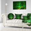 Designart Green Fractal Electric Lightning' Abstract Throw Living Room, Sofa, High Quality Pillow Insert + Cushion Cover Printed On Both Side 20" Round view 2