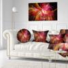 Designart Pink on Black Fractal Illustration' Abstract Throw Living Room, Sofa, High Quality Pillow Insert + Cushion Cover Printed on Both Side 20 Inches Round view 2