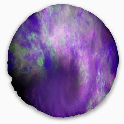 Designart Perfect Light Purple Starry Sky' Abstract Throw Living Room, Sofa, High Quality Pillow Insert + Cushion Cover Printed on Both Side 20 Inches Round