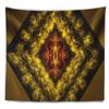 Designart ' Cabalistic Yellow Fractal Design' Abstract Tapestry Blanket Dcor Wall Art for Home and Office X-Large: 92 in. x 78 in view 2