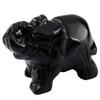mookaitedecor Black Obsidian Crystal Elephant Sculpture Statue Crafts Healing Reiki Pocket Gemstone Figurines 1.5 Inch view 1