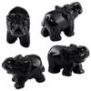 mookaitedecor Black Obsidian Crystal Elephant Sculpture Statue Crafts Healing Reiki Pocket Gemstone Figurines 1.5 Inch view 4