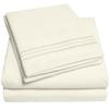 California King Sheet Sets - Breathable Luxury Sheets with Full Elastic & Secure Corner Straps Built In - 1800 Supreme Collection Cal King Deep Pocket Bedding Set, Sheet Set, California King, Ivory view 1