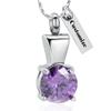 Imrsanl Crystal Cremation Jewelry for Ashes Round Cut Birthstone Urn Pendant Necklace for Women Men Pet Ashes Memorial Gifts Keepsake Jewelry (Customize) view 1