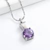 Imrsanl Crystal Cremation Jewelry for Ashes Round Cut Birthstone Urn Pendant Necklace for Women Men Pet Ashes Memorial Gifts Keepsake Jewelry (Customize) view 2