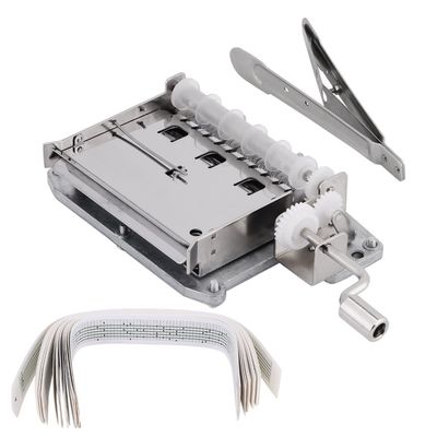 30 Note Tape Hand Crank Mechanical Musical Box Movement + Hole Puncher+ 20 Blank Strip Tapes DIY Your Songs with Tool Kit