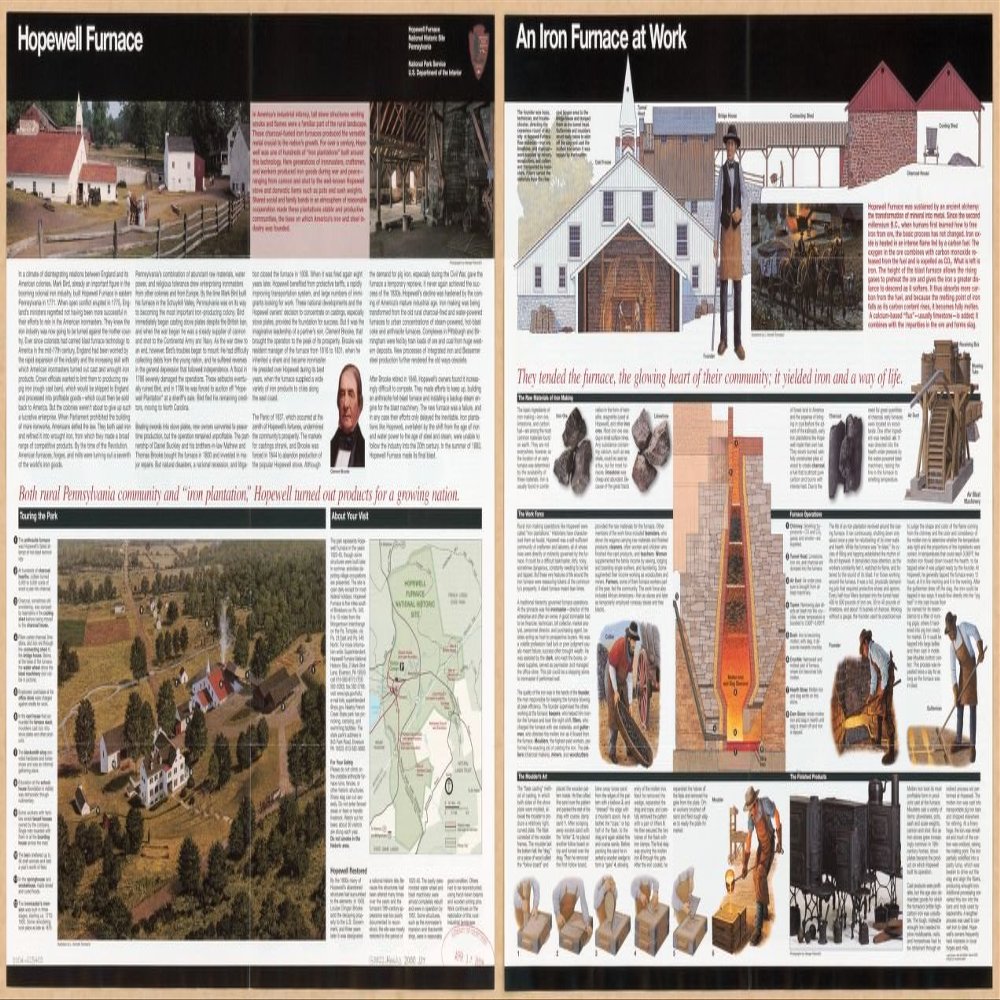 12" x 24" 2004 Map of Hopewell Furnace National Historic Site Pennsylvania