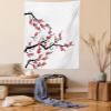 Lunarable Japanese Tapestry King Size, Simplistic Cherry Blossom Tree-Themed Pattern Nature Lines Oriental Art Print, Wall Hanging Bedspread Bed Cover Wall Decor, 23" X 28", Cinnamon Red view 1