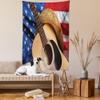 Lunarable Western Tapestry, Country Music Acoustic Guitar American Flag Popular Fourth of July Photo, Fabric Wall Hanging Decor for Bedroom Living Room Dorm, 30" X 45", Beige Cadet Blue view 2