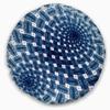 3D Shaped Blue Large Fractal Flower' Floral Round Throw Pillow & Round Cushion Pillow Cover for Living Room, Sofa view 1