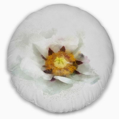 Designart Bloomy Poppy Flower Watercolor' Floral Throw Living Room, Sofa, High Quality Pillow Insert + Cushion Cover Printed On Both Side 20" Round