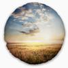 Designart Mountain Meadow Under Overcast Sky' Landscape Printed Throw Cushion Pillow Cover for Living Room, Sofa 20" Round view 1