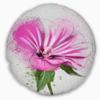 Designart Full Bloom Pink Flower with Leaves' Floral Throw Cushion Pillow Cover for Living Room, Sofa 20" Round view 1