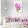 Designart Full Bloom Pink Flower with Leaves' Floral Throw Cushion Pillow Cover for Living Room, Sofa 20" Round view 2