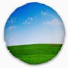 Designart Green Meadow Panorama' Landscape Printed Throw Cushion Pillow Cover for Living Room, Sofa 20" Round view 1