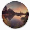 Designart Yellow Tinged Spring Mountains' Landscape Throw Living Room, Sofa, High Quality Pillow Insert + Cushion Cover Printed On Both Side 20" Round view 1