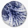 Designart Symmetrical Dark Blue Fractal Flower' Floral Throw Living Room, Sofa, High Quality Pillow Insert + Cushion Cover Printed On Both Side 20" Round view 1