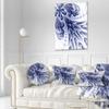 Designart Symmetrical Dark Blue Fractal Flower' Floral Throw Living Room, Sofa, High Quality Pillow Insert + Cushion Cover Printed On Both Side 20" Round view 2