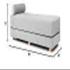 Jaxx Alon Daybed - Fold-Out Sleeper Chaise with Premium Memory Foam Queen-Size Mattress - Made in The USA - Ice view 2