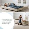 Jaxx Alon Daybed - Fold-Out Sleeper Chaise with Premium Memory Foam Queen-Size Mattress - Made in The USA - Ice view 3