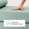 Jaxx Alon Daybed - Fold-Out Sleeper Chaise with Premium Memory Foam Queen-Size Mattress - Made in The USA - Ice view 4
