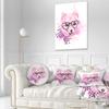 Designart Pink Dog with Heart Glasses' Contemporary Animal Throw Cushion Pillow Cover for Living Room, Sofa 20" Round view 2