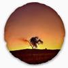 Designart Solitary Tree in Namib Desert' African Landscape Printed Throw Cushion Pillow Cover for Living Room, Sofa 20" Round view 1