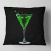 Absinthe on Black Background' Modern Throw Pillow & Cushion Pillow Cover for Living Room, Sofa view 1