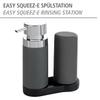 WENKO Dish Soap Dispenser for Kitchen Sink, Squeeze Bottle for Washing Up Liquid and Hand Lotion, Round Refillable Plastic Bottles, Easy to Fill and to Use, Each 8.5 Oz, Gray view 2