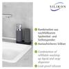 WENKO Dish Soap Dispenser for Kitchen Sink, Squeeze Bottle for Washing Up Liquid and Hand Lotion, Round Refillable Plastic Bottles, Easy to Fill and to Use, Each 8.5 Oz, Gray view 3