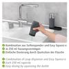 WENKO Dish Soap Dispenser for Kitchen Sink, Squeeze Bottle for Washing Up Liquid and Hand Lotion, Round Refillable Plastic Bottles, Easy to Fill and to Use, Each 8.5 Oz, Gray view 4