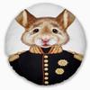 Mouse in Military Uniform' Animal Round Throw Pillow & Round Cushion Pillow Cover for Living Room, Sofa view 1