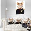 Mouse in Military Uniform' Animal Round Throw Pillow & Round Cushion Pillow Cover for Living Room, Sofa view 2