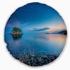 Designart Green Isle at Stony Coast' Seashore Throw Living Room, Sofa, High Quality Pillow Insert + Cushion Cover Printed On Both Side 20" Round view 1