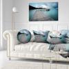 Designart Wooden Bridge to Calm Ocean' Modern Throw Cushion Pillow Cover for Living Room, Sofa 20" Round view 2